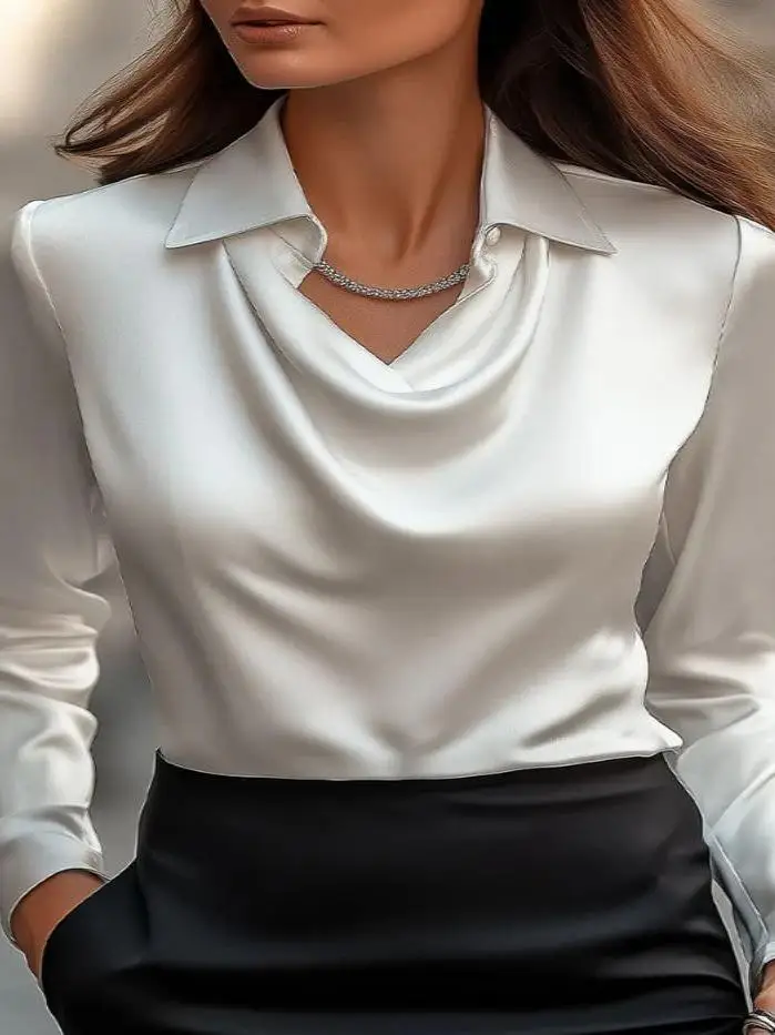 

Женский топ с простым воротником irt и принтом Ele, женский свободный крой, длинный све, полиэфирное волокно, летний кол...