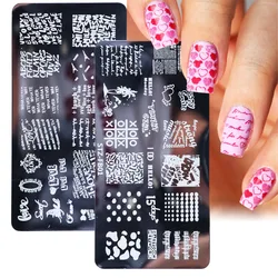 Flower Geometry Nail Stamping Plates Animal Leaves DIY Image Stencil for Nails Polish Printing Templates Tools