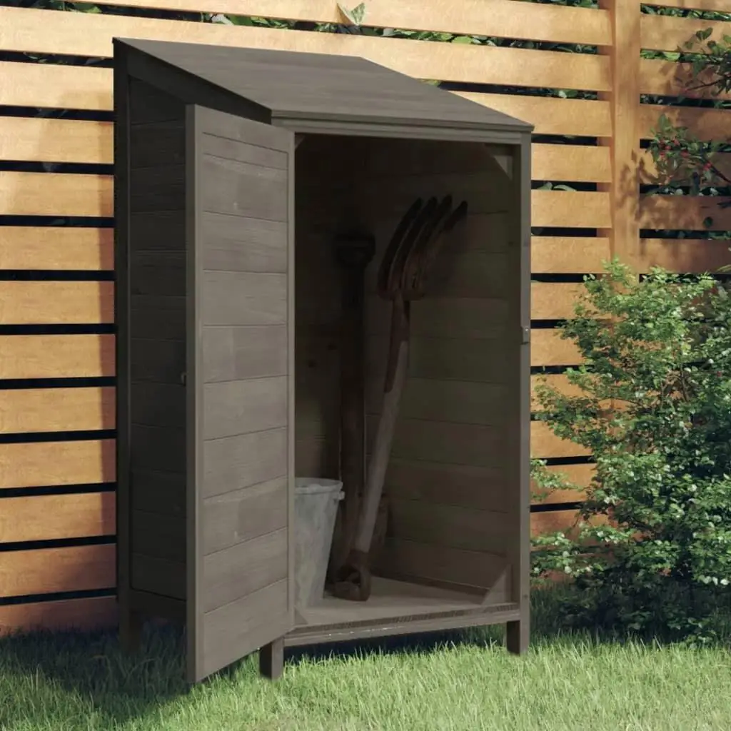 55x52x112 cm Anthracite Garden Shed - Durable Solid Fir Wood Storage Solution