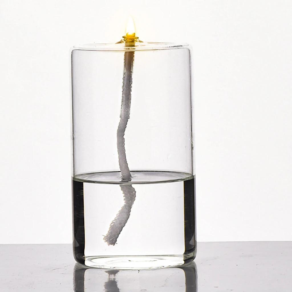 Refillable Glass Oil Candle Oil Lamp for Bedroom Wedding Dining Party Holiday Decor Decorative Candlestick Holder
