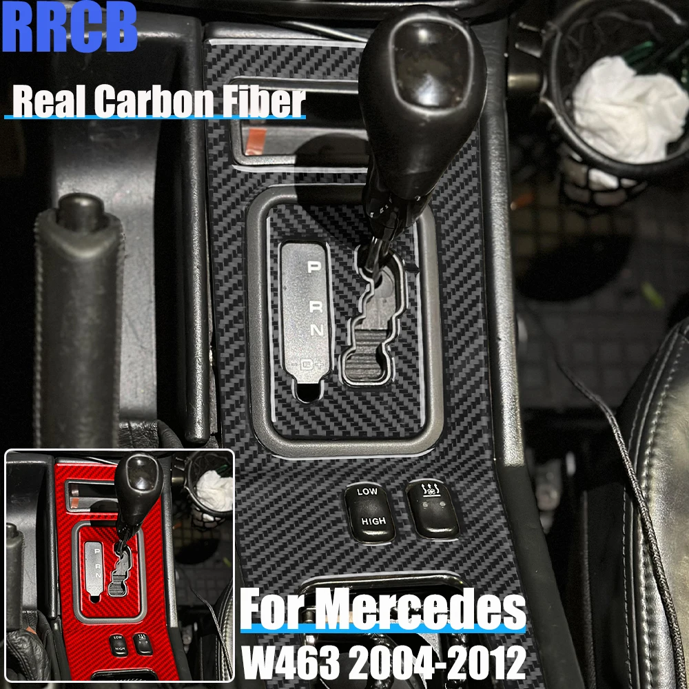 

Real Carbon Fiber Car Accessories Gear Shift Set Soft Cover Sticker For Mercedes-Benz G Class W463 G500 G55 G63 G550 2004-2012