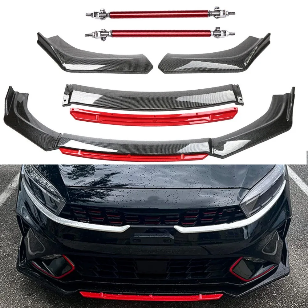 

Front Bumper Lip Splitter Spoiler Body Kit Carbon Fiber Rods/ For Kia Forte United States