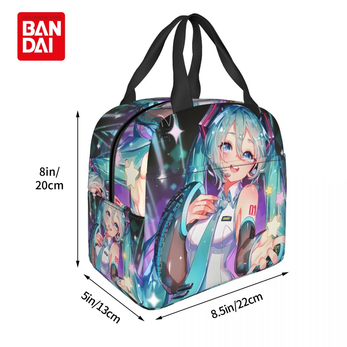 Hatsune Miku Weak Voice Insulated Lunch Bag for School Kids Office Sac Lunch Portable Thermal Cooler Lunch Box Handbag Gift