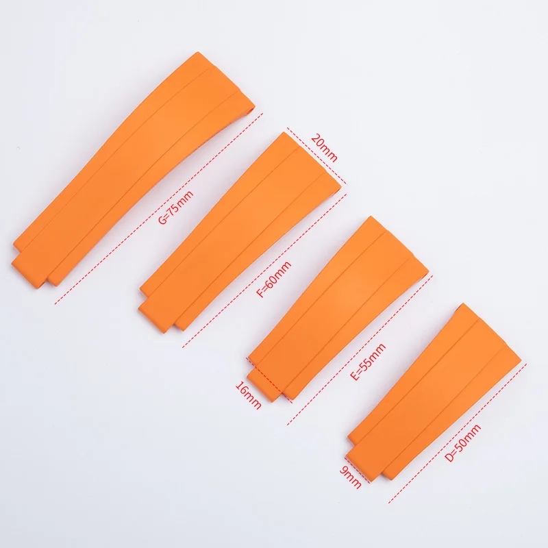 FKM معدن داخل حزام ساعة من المطاط الفلوري لحزام رولكس 20 مللي متر لـ الغواصة يخت ماستر GMT دايتونا Datejust OYSTERFLEX حزام