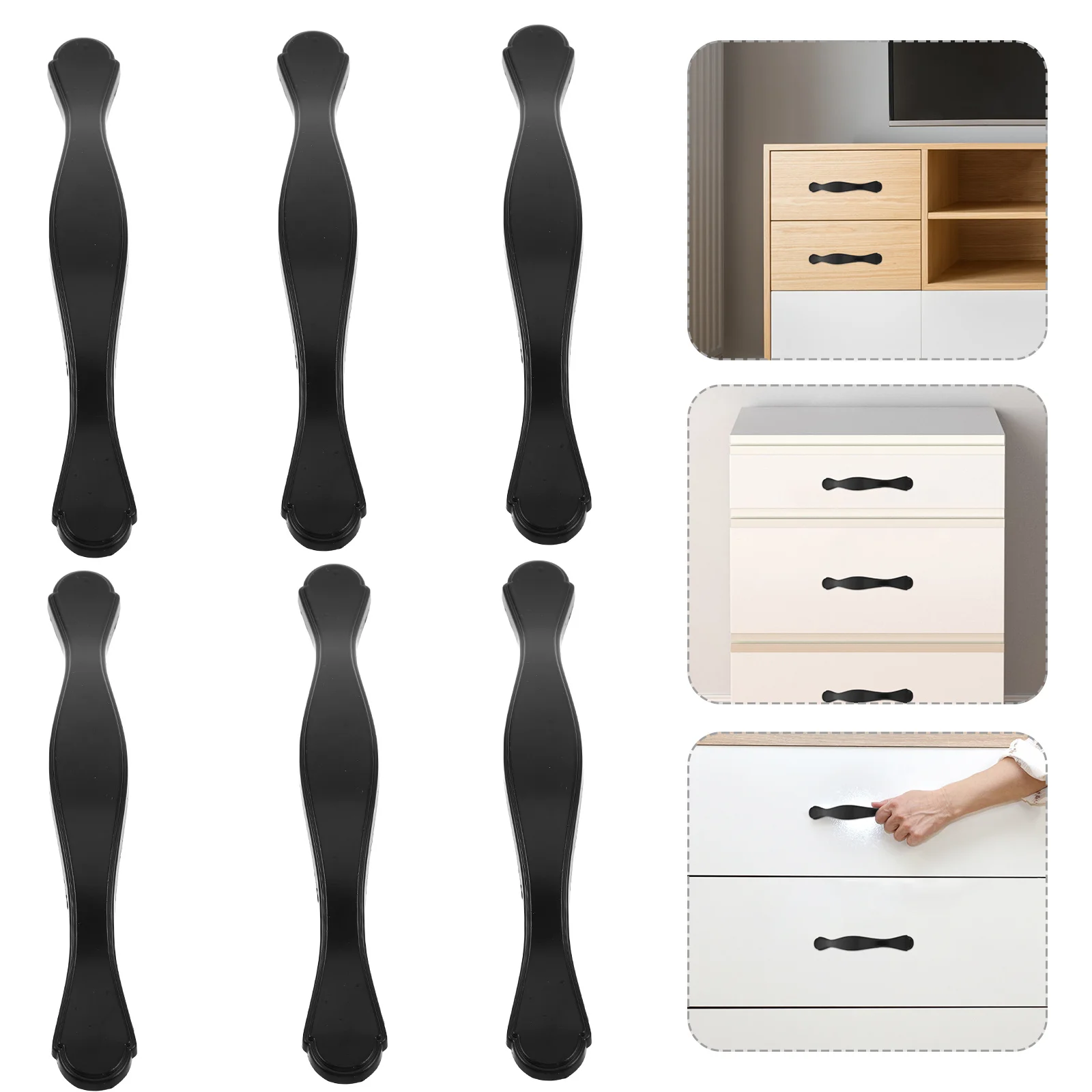 

10Pcs Black Drawer Handles Durable Easy Install Cabinet Pulls for Kitchen Bathroom Furniture Hardware Black Drawer Handles