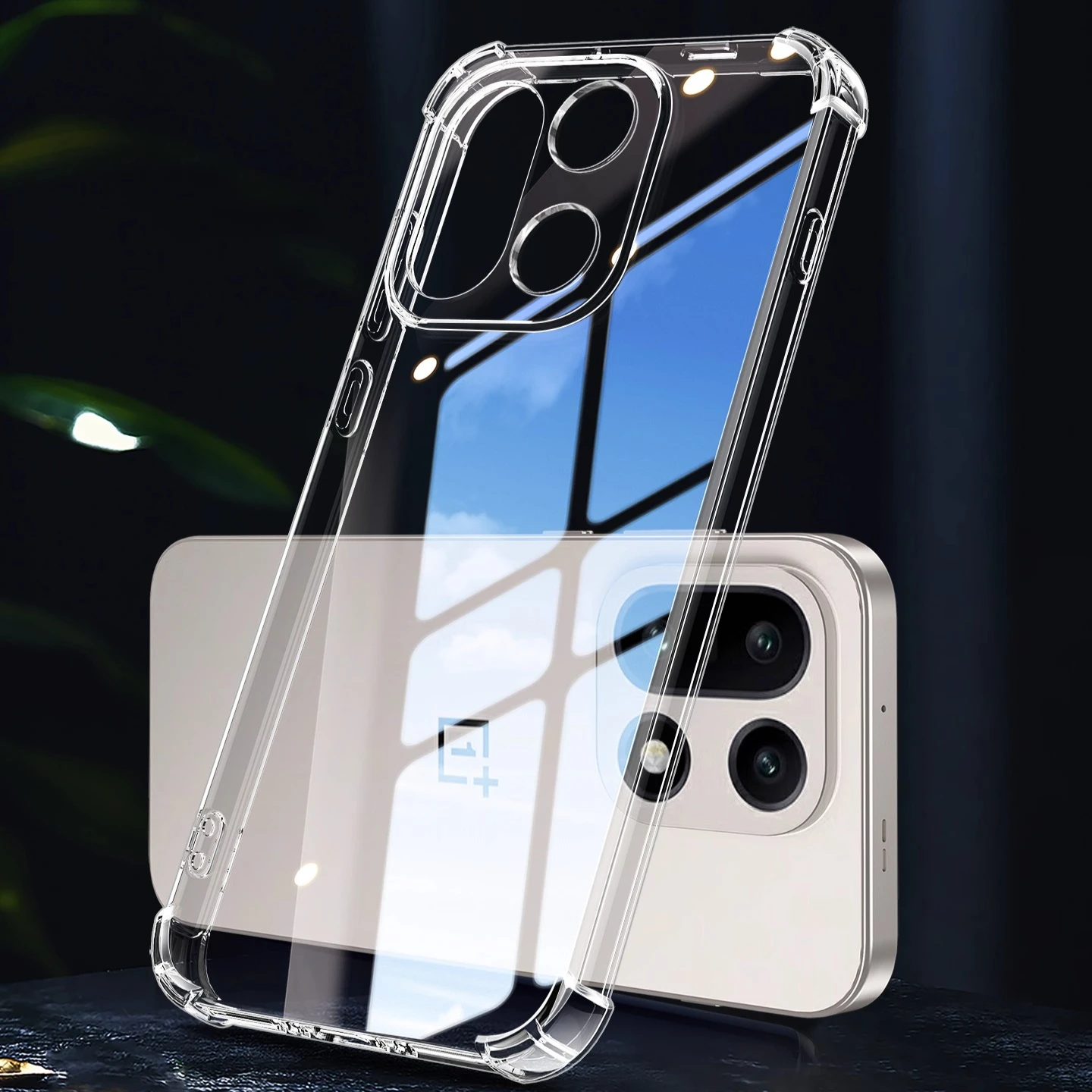 EUCAGR Airbag Transparente TPU stoßfeste Handyhülle für Oneplus 15t 1+15 Rückseite Clear Shell Coque Fundas für Oneplus15t
