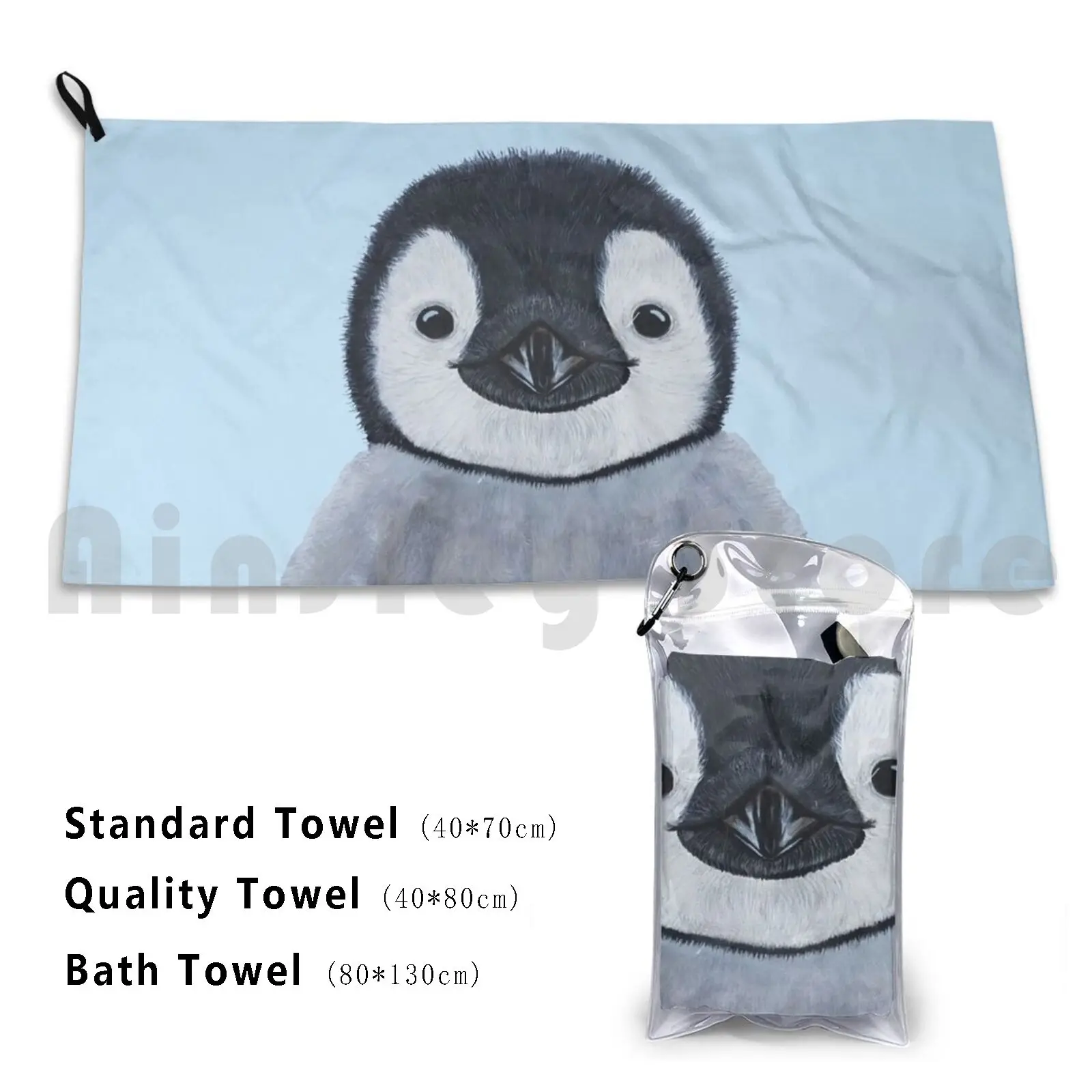Penguin Fabric Bath Towel Beach Cushion Penguin Bird Baby Penguin Renee Hazen Colorful New Animal