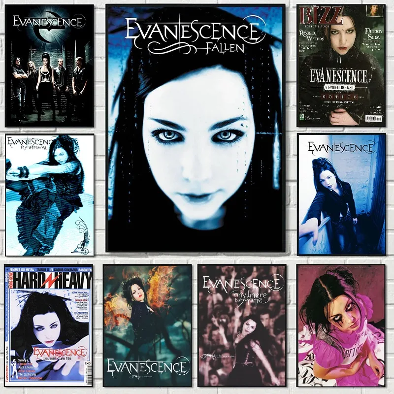 Ретро рок-группа E-Evanescent Band Плакат Певица Amy Lee Музыкальный альбом Обложка Холст Картина Настенное искусство Бар Гостиная Домашний декор