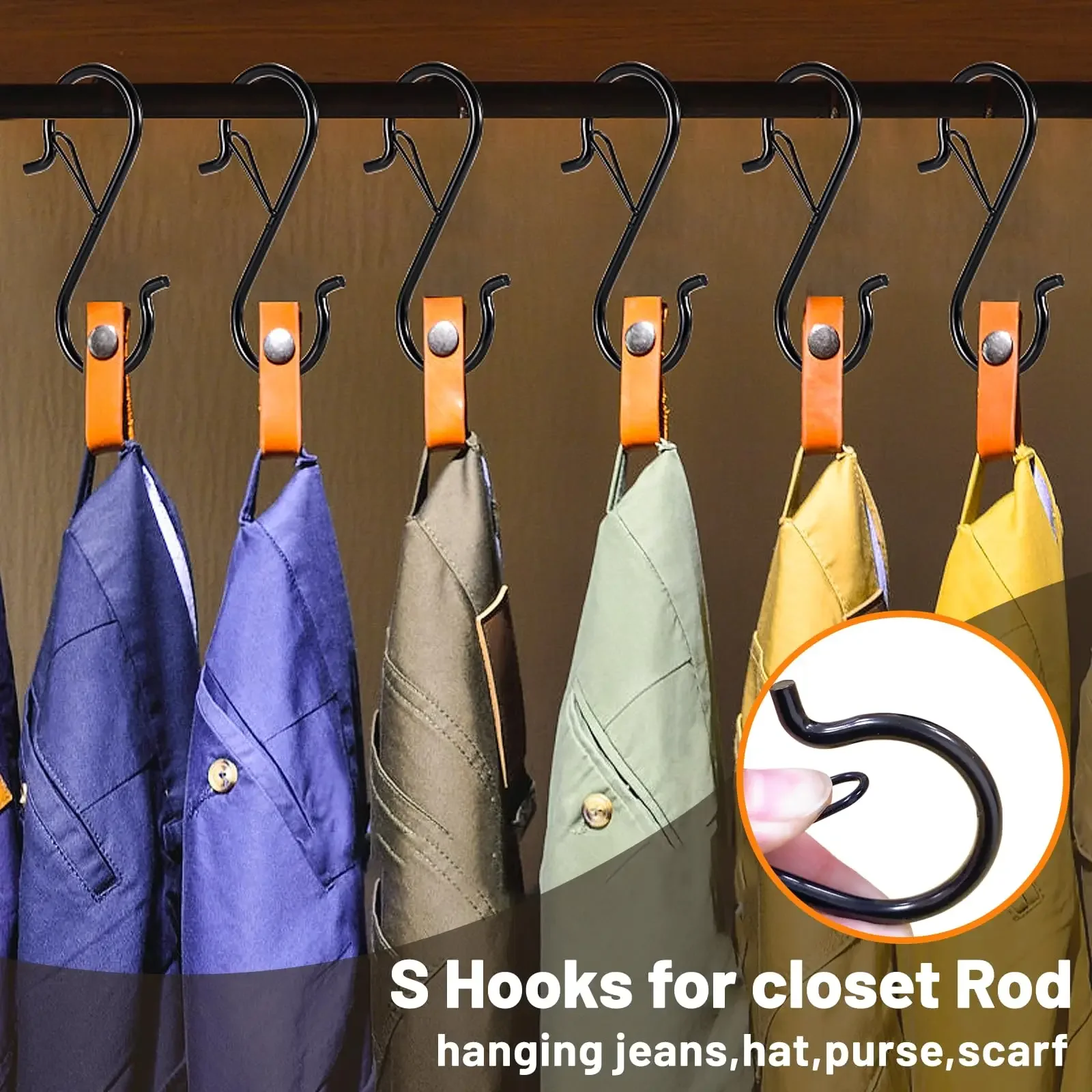 

Heavy-Duty Metal S-Hook with Safety Buckle - Durable Hanging Hooks for Plants Kitchen Clothes Pots (Home/Garden/Storage)