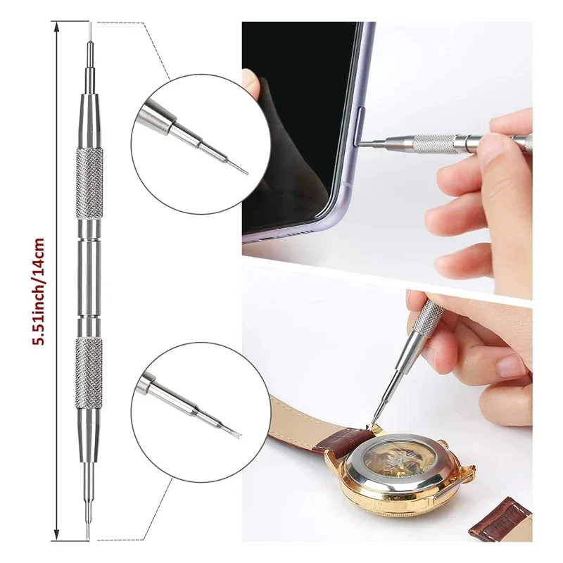 B-M 10PCS Professional Watchmaker Screwdriver + 1PCS Spring Bar Tool, Watch Screwdriver For Watch Repair, Eyeglasses Repair