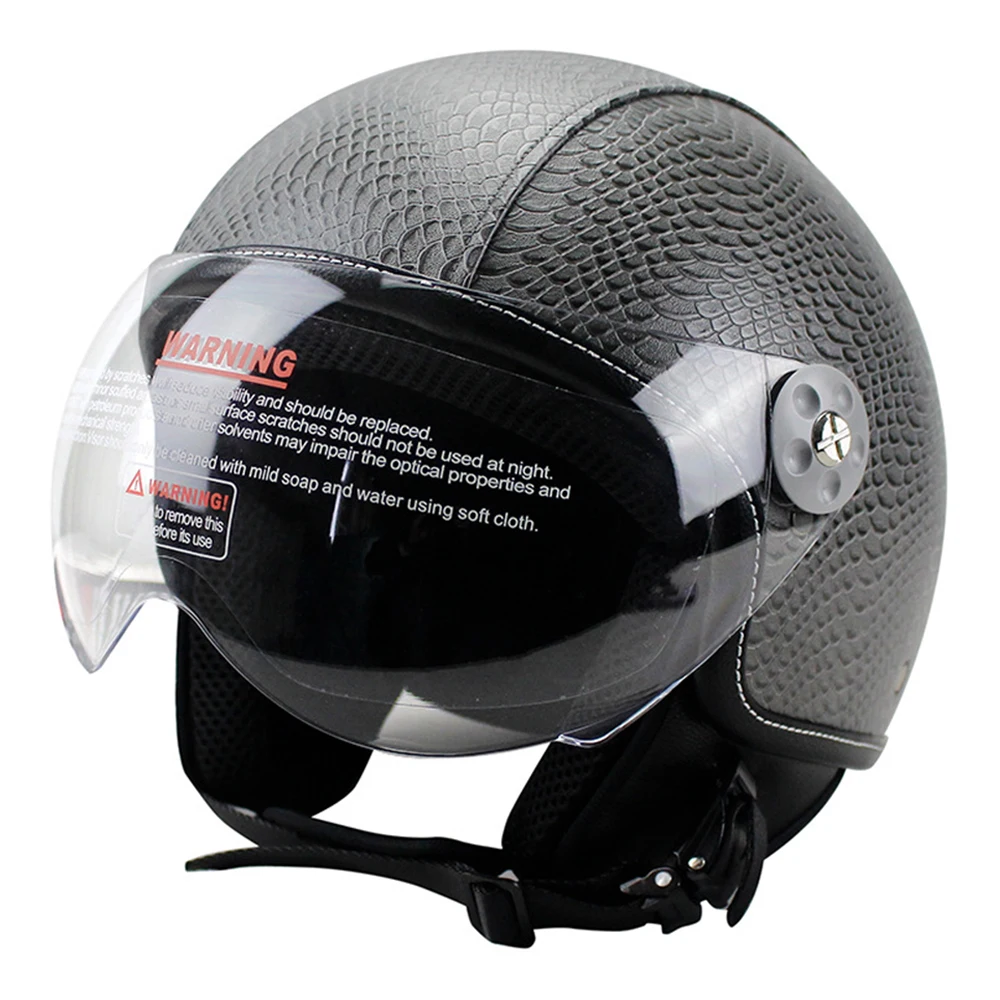 

Grey Snakeskin Breathable Head Protection Wear-Resistant Motorcycle Kask Anti-Fall Motocross Accessories Open Face Biker Helmets