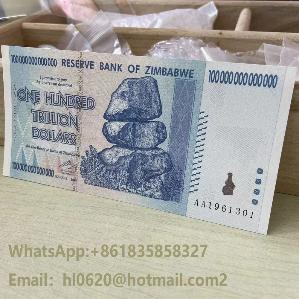 1000Pcs/Box Zimbabwe One Trillion Dollars Banknote with UV Anti-counterfeit Serial Number Paper Money Collection Business Gift