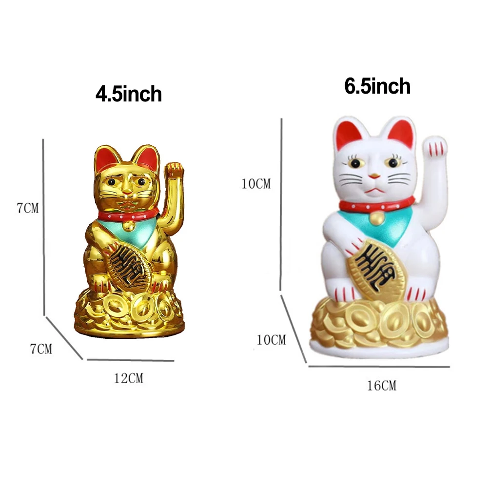 1 قطعة القط الصيني المحظوظ Maneki Neko بيكونينغ القطط المال القطط يلوحون الذراع 4.5/6.5 بوصة للمنزل مكتب سيارة الديكور