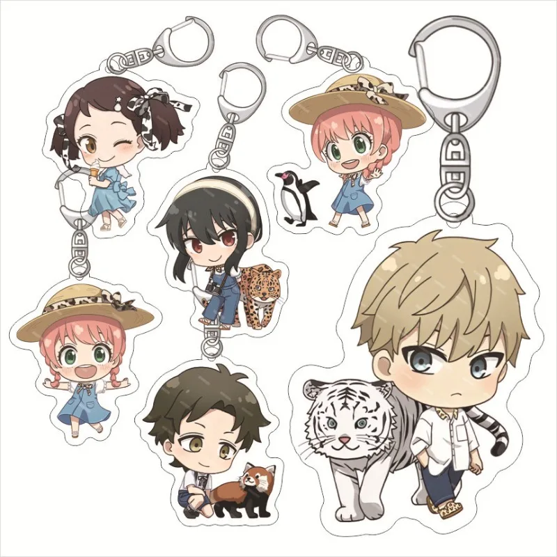 

6cm Popular Spy X Family Cartoon Lloyd Anya Acrylic Keychain Anime Character Pendant Bag Charm Gift Decorative Supplies