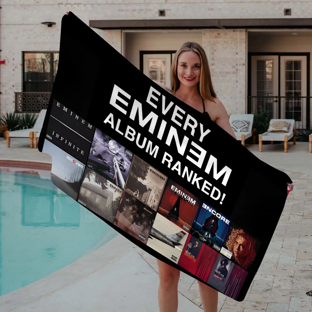 Rapper Eminem Anime Beach Swimming Towel Soft Absorbent Washcloth Children's Gifts For Kids Travel Camping Gym