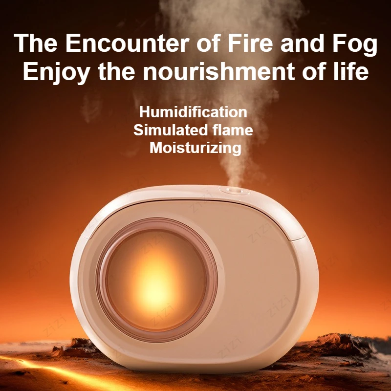 Desktop Dual Spray Heavy Fog Ultrasonic Mini Portable Humidifier USB Creative Candlelight Night Light Humidifier