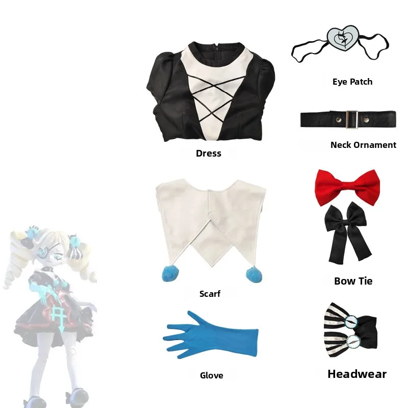 

the Silent Girl Cosplay Costume loween Escape Night Eggster Par Aba the Clown Outfit Fem Students orm
