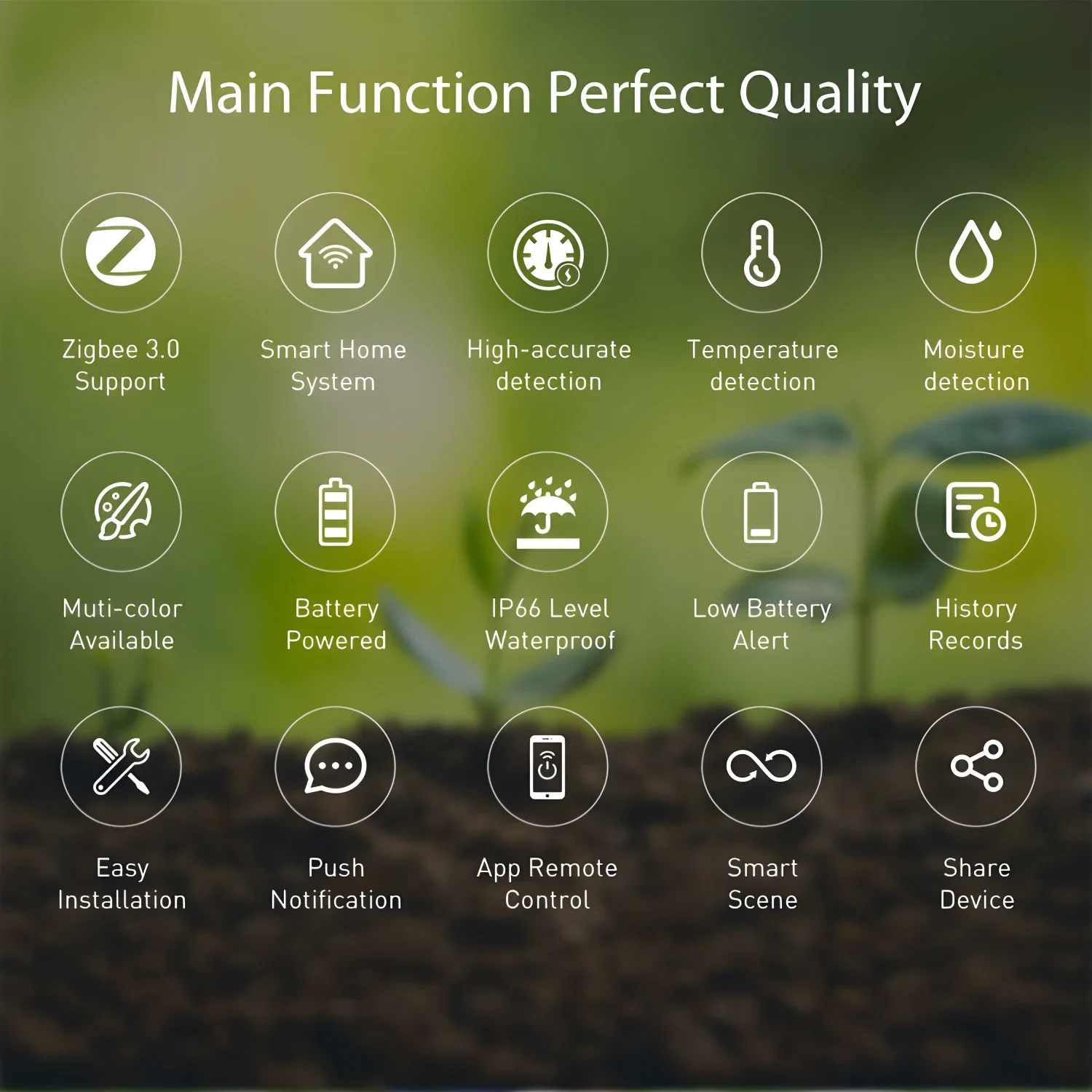 Tuya Smart ZigBee Soil Sensor Temperature & Humidity Meter Soil Moisture Detection Tester Garden Automation Irrigation Detector