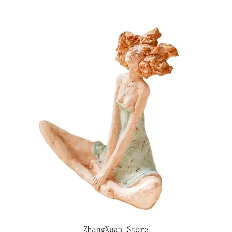 Sitzendes Mädchen aus Kunstharz, Deko-Figur für Schlafzimmer, Eingangsbereich, 3 x – Detail 8