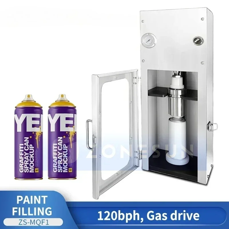 

Zonesun Semi Automatic Aerosol Can Spray Paint Can Filling Machine Filling System Spray Paint Filler ZS-MQF1