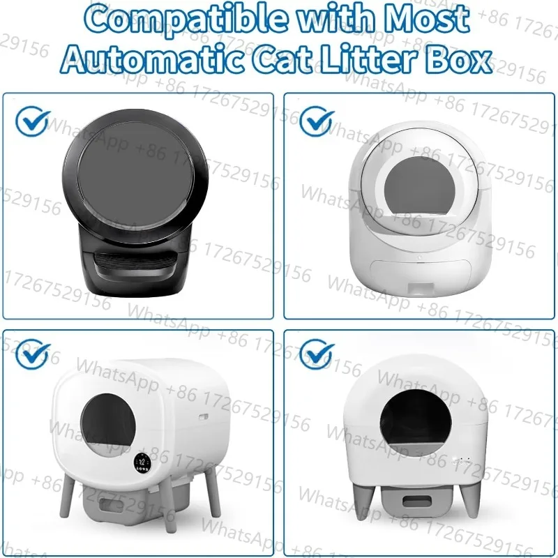 Applicable to5 Rolls Self Cleaning Cat Litter Box Liners 20 Counts Extra Thick for Automatic Cat Litter Box Robot with Drawstrin