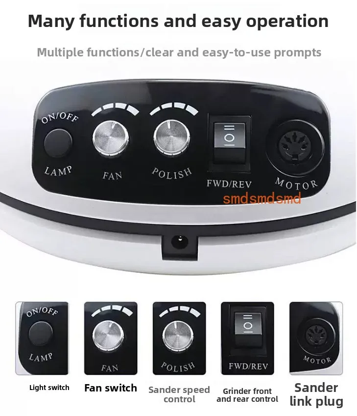 SG708 140W 3-IN-1 Nail Dust Vacuum Cleaner Electric Drill UV LED Lamp Manicure Machine Salon