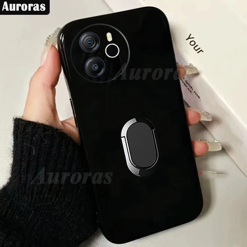 Auroras For Blackview Shark 8 Case With Magnetic Ring Mirror Smooth Silicone Shell For Blackview Shark8 Back Cover