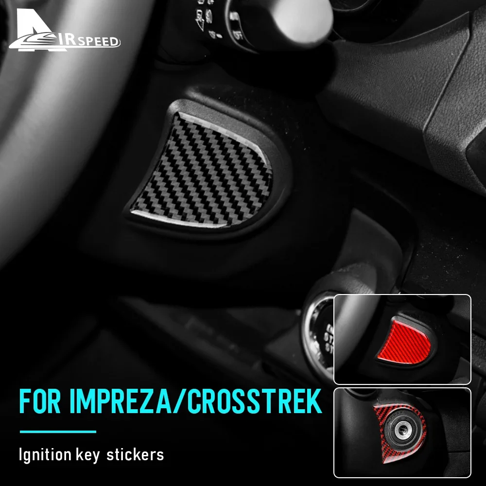 For Subaru Crosstrek 2018-2023 Impreza 2017 2018 2019 2020 2021 2022 2023 Soft Carbon Fiber Sticker Car Ignition Key Hole Trim