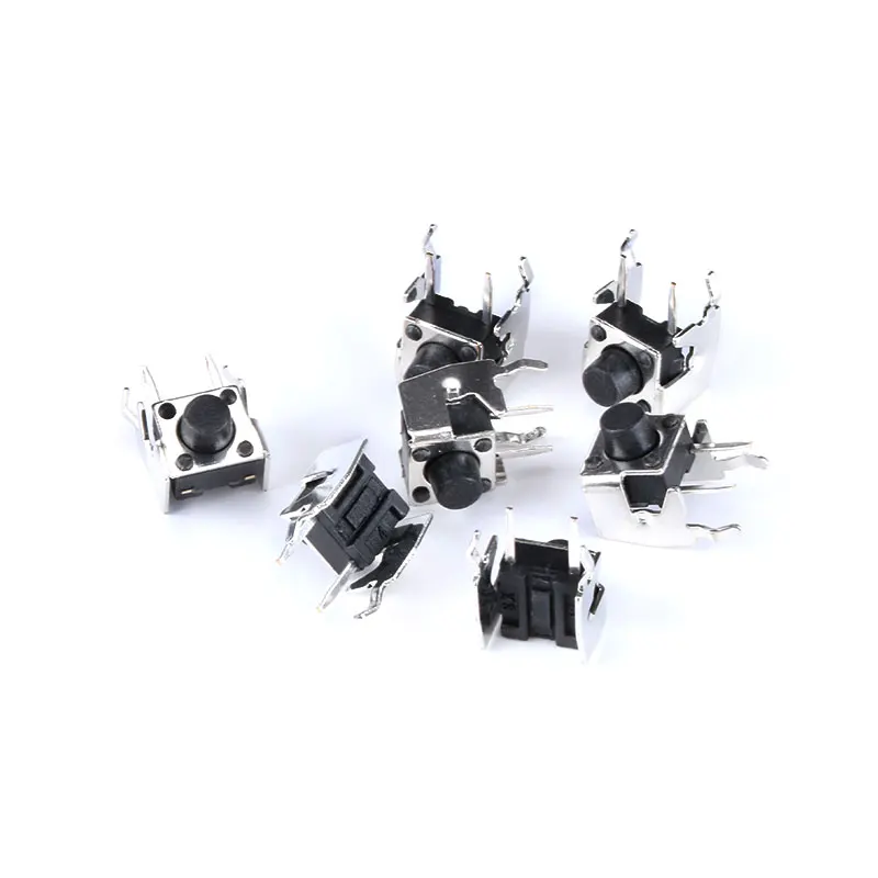 20PCS DIP 4 Pins 6*6*6mm PCB Momentary Tactile Tact Push Button Switch Right Angle 6x6x6mm With Stent