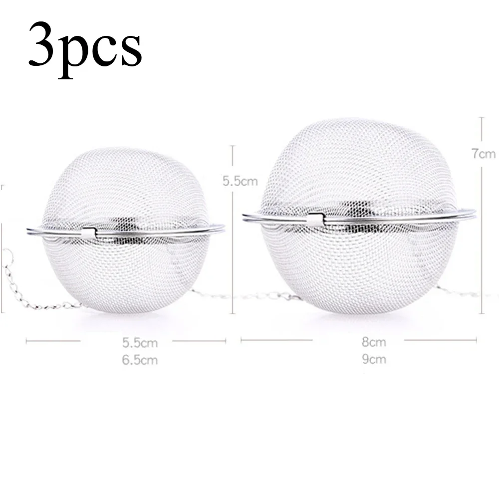 Tea Infuser Ball Mesh Loose Leaf Herb Strainer Stainless Steel Secure Locking Strainer Mesh Solid Spice Residue Filter Tea Infus