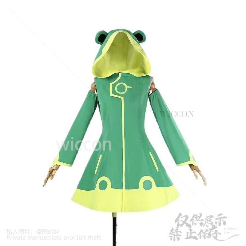 Сакура аниме Card Captor Kinomoto Косплей Сакура костюм плащ лягушка пушистая униформа платье зеленый Лолита каваи парики по индивидуальному заказу
