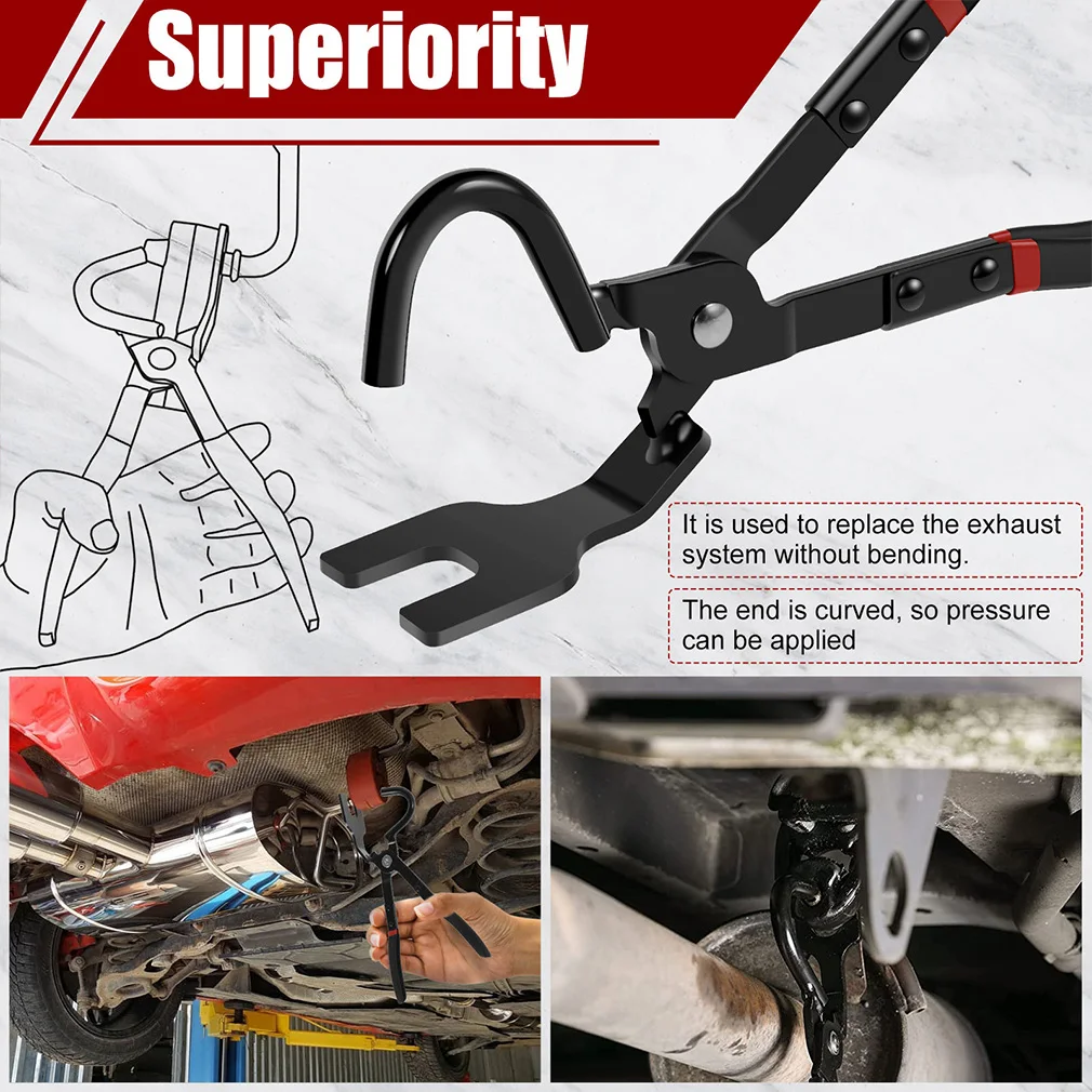 Car Exhaust Hanger Removal Pliers High Carbon Steel Bracket Tool Rubber Pad Removal Anti-Slip Handle Special Disassembly Tool