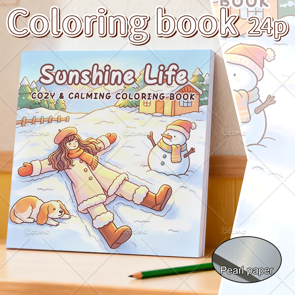 Sunshine Life Adult Coloring Book, Large Print Cute Warm Winter Daily Scenes, Stress Relief Relaxing Art Therapy Drawing Book