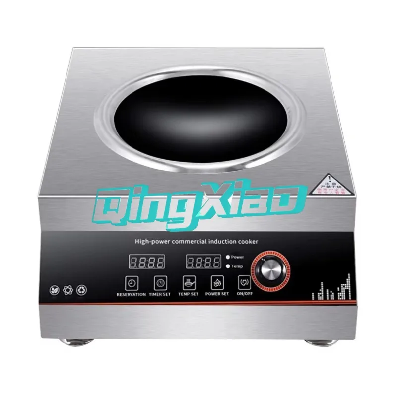 

Индукционная плита 5000 Вт с вогнутой поверхностью, высокомощная, быстрого нагрева, из нержавеющей стали, для жарки, для домашнего и коммерческого использования