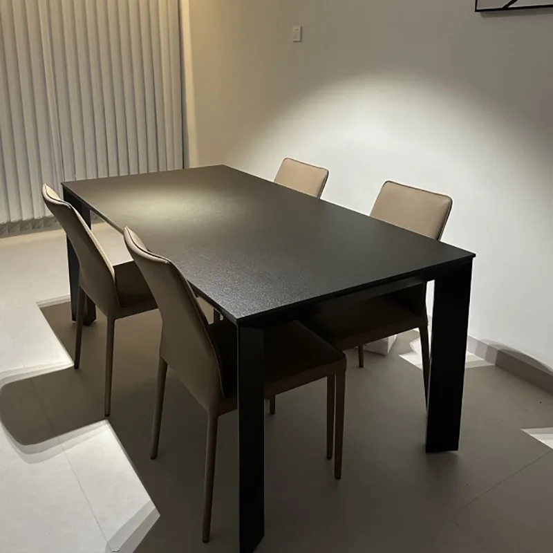

Fengyan slab dining table meeting table rectangular modern simple light luxury household small apartment dining table