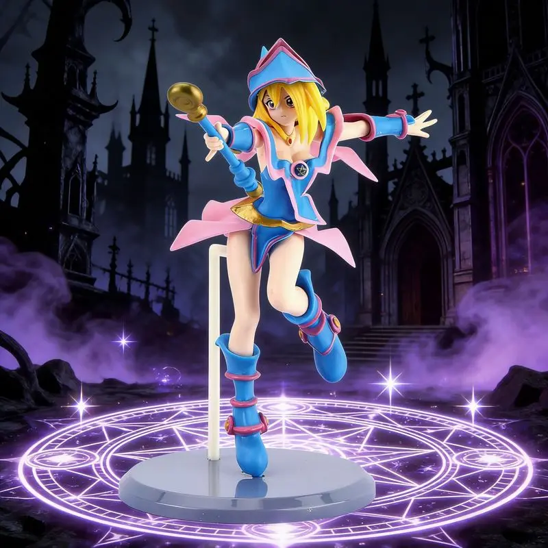 Figura de Anime de PVC de Dark Magician Girl del Juego de Cartas Yu-Gi-Oh!, 21 cm, Modelo Coleccionable, Decoración de Escritorio para Coleccionistas Adultos