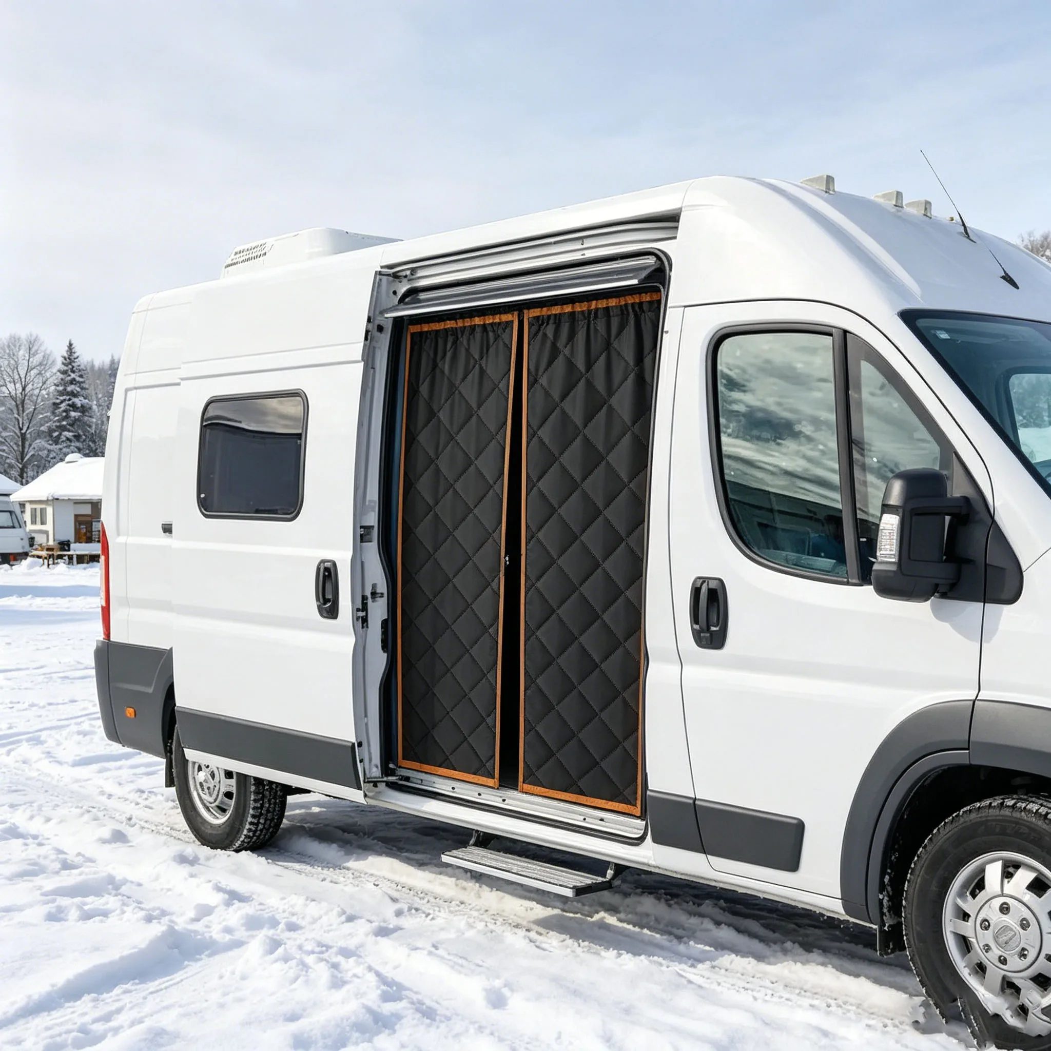 Magnetic Thermal Fly Screen for Sliding Door Compatible for Fiat Ducato Peugeot Boxer Citroen Relay Motorhome 2006+ Installatio