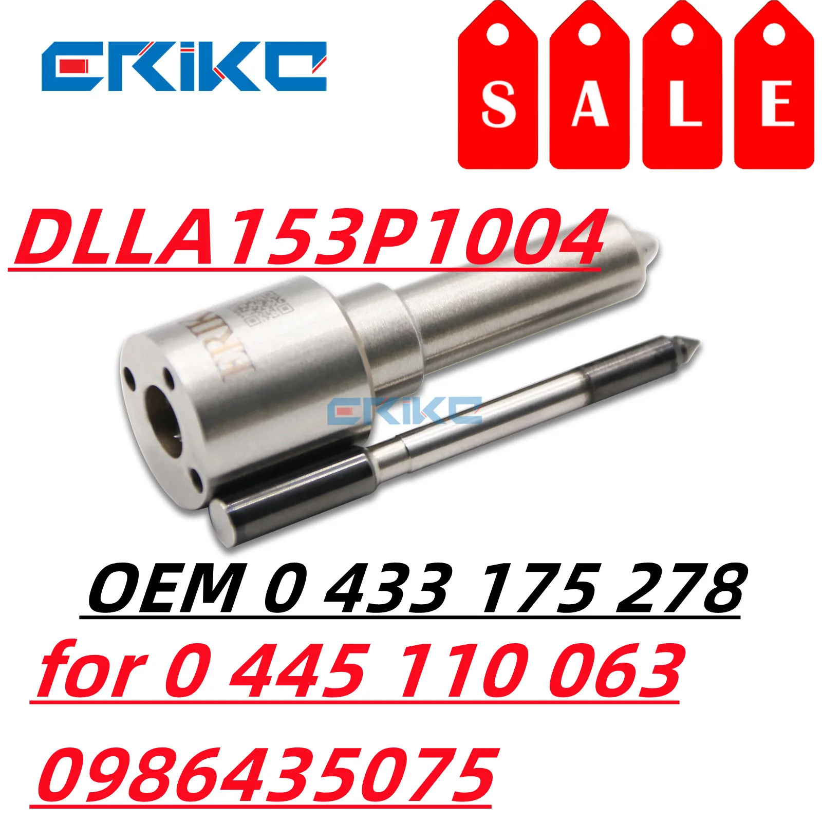 DLLA153P1004 Common Rail New Nozzle Repalcement Dlla 153 P 1004 Injector Nozzle Dlla 153 P1004 for 0 445 110 063, 0986435075