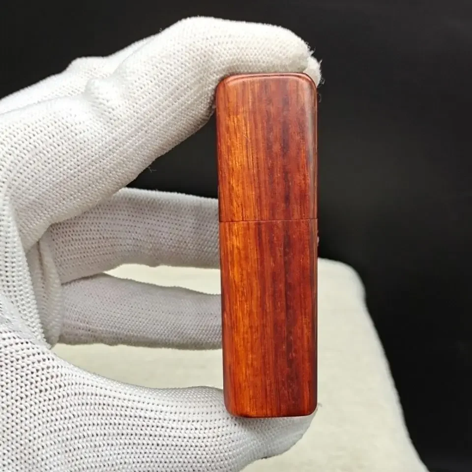 Mahogany Lighter Rosewood Hand-carved Kerosene Windproof Grinding Wheel Lighter Retro Personality Creative Collection Gift