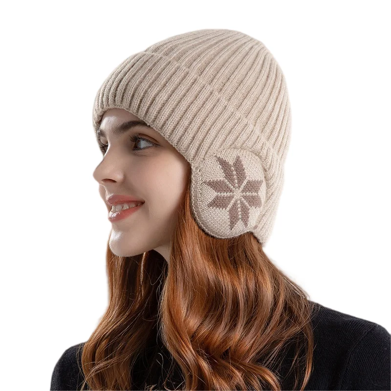 AliExpress Other Thick fleece winter warm knit ear protection unisex cycling cap suitable for skiing and outdoor sports