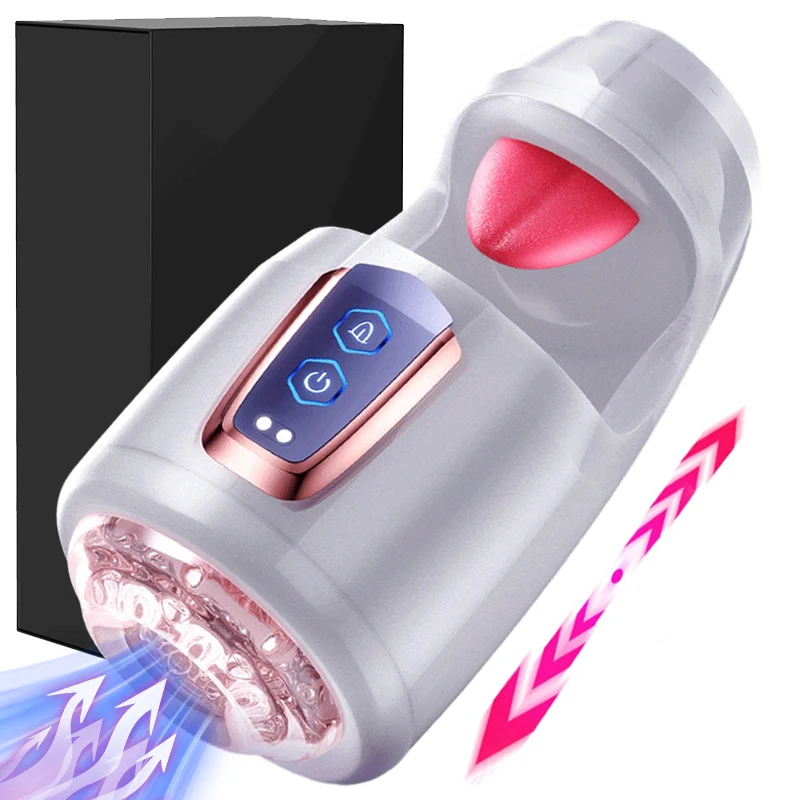 Tongue Licking Male Masturbator 10 Thrusting Blowjob Sex Machine Stroker for Training Stimulation Sex Toys for Men Pleasure