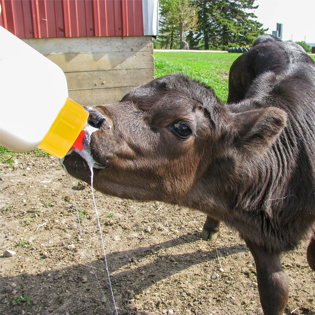 

1 set Lamb Feeding Bottle Set Calf Milk Feeder Replaceable Nipples Easy Clean Farm Home Use Goat Bottle Feeder Animal