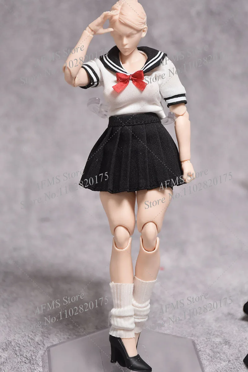 

Масштабная модель 1/10: Женская плиссированная юбка и рубашка для солдатки, школьная форма, аксессуар, подходит для 6-дюймовых фигурок NOTTAA/Fury Toys