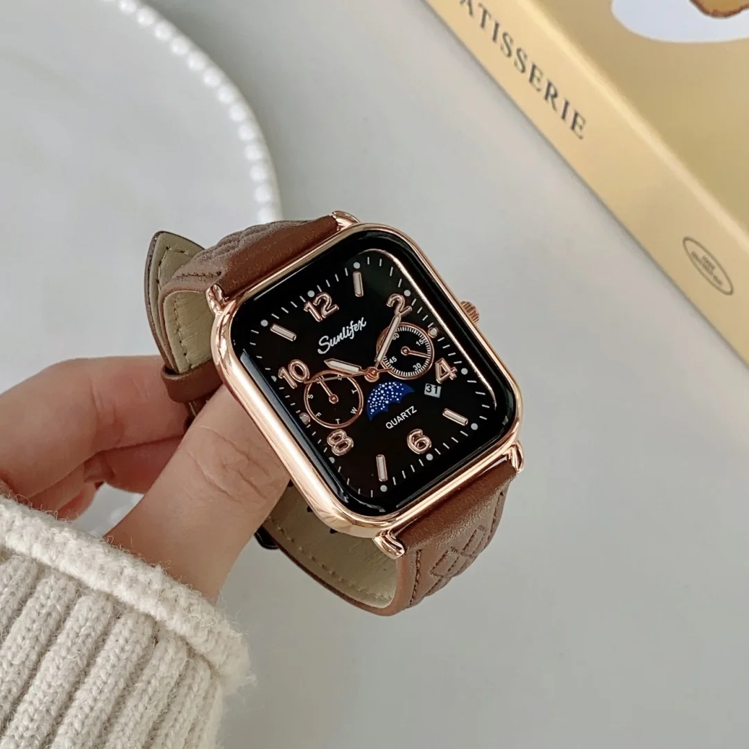 Casual Square Women's Watch Sports Analog Quartz Watches Fashion Big Dial Leather Band Wristwatch Female Clock relojes de mujer