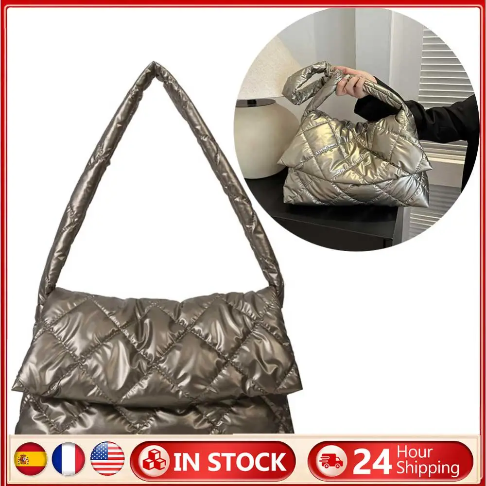 

Women Soft Nylon Side Bags Large Capacity NewTrend Quilted Big Handbags Underarm Bag for Daily Office Use Simple Commute Bag