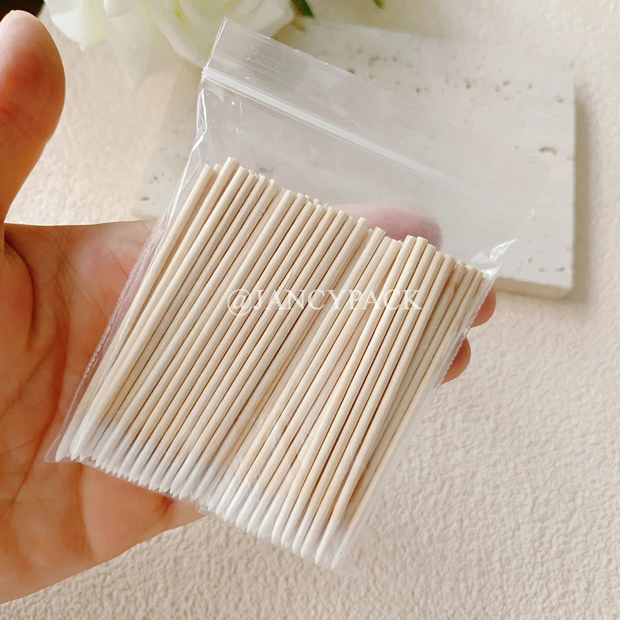 10 paczek po 100 sztuk jednorazowych naturalnych wacików bawełnianych do naprawy brwi, czyszczenia, waciki do makijażu, kosmetyków kosmetycznych, waciki do uszu i ust
