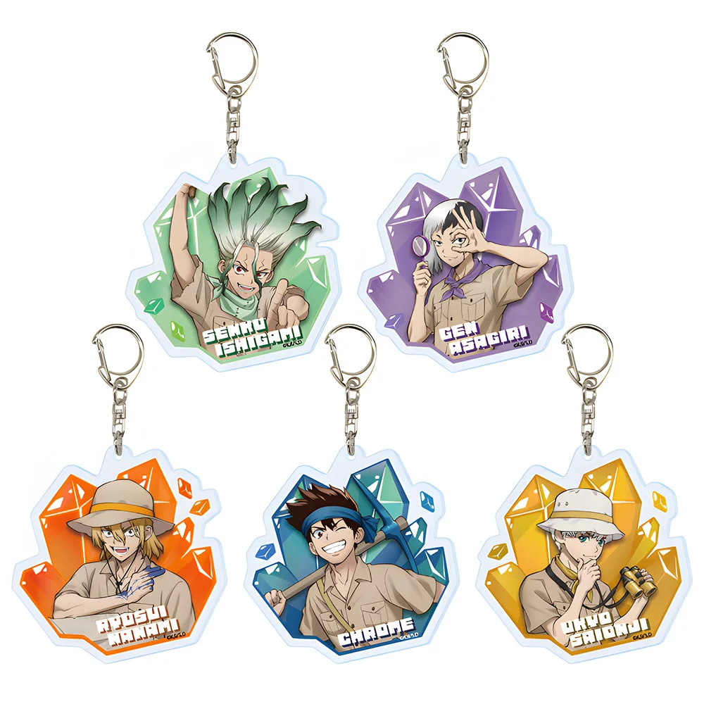 Dr.STONE character Senku Ishigami Taiju Oki Chrome Gen Asagiri Ukyo Saionji Explorer series Anime figures Acrylic keychain gift