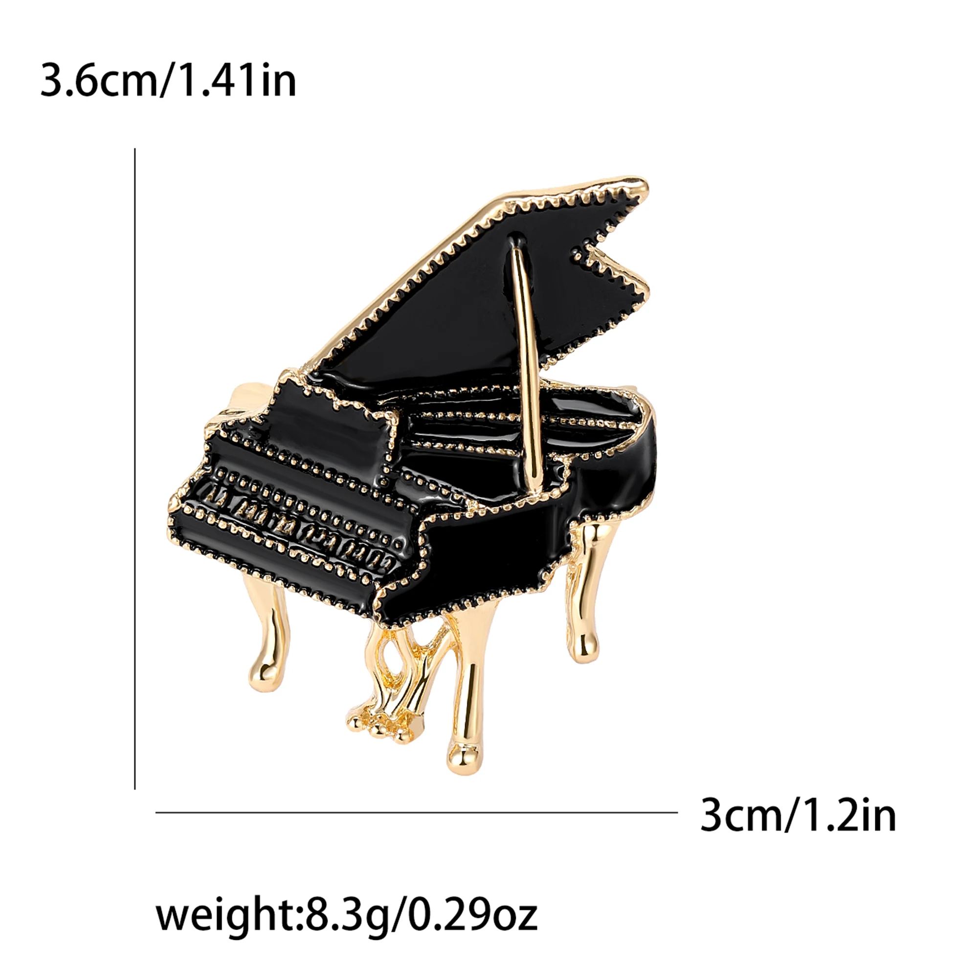 Beaut&Berry Enamel Piano Brooches for Women Unisex Musical Instrument Pins Multi-color Available Casual Party Accessories Gifts