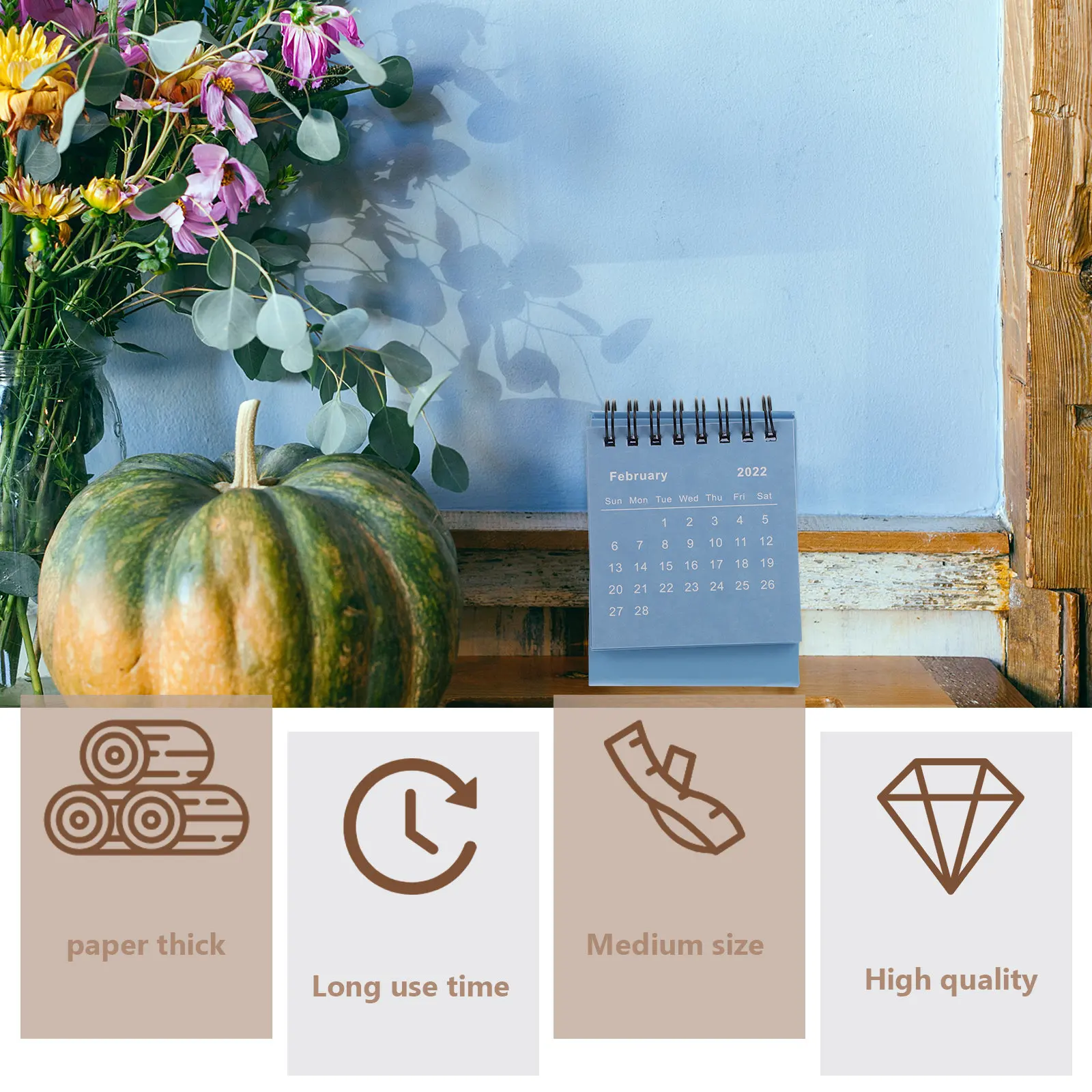 

Настольный календарь для всей семьи, 1 шт., 2022 год, премиум-класс, из плотной бумаги, с двойной проволочной переплеткой, складная подставка, органайзер для планирования офисной работы, мини-формат