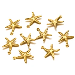 20pcs Starfish Charms Stainless Steel Enamel Drip Oil Pendants for DIY Jewelry Components Earrings Making Necklace Findings Bulk